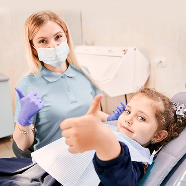 Smiling boy at dentist
